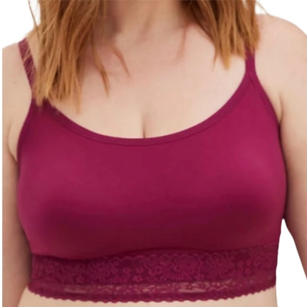 Torrid Women's Red Wine Lightly Padded Seamless Bralette Size 1X 2X 3X 4X 5X